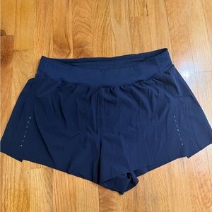 Athleta Fast Route Run Short Blue Athletic Shorts